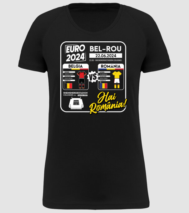 BEL-ROM euro 2024 calendar  model negru pe tricou