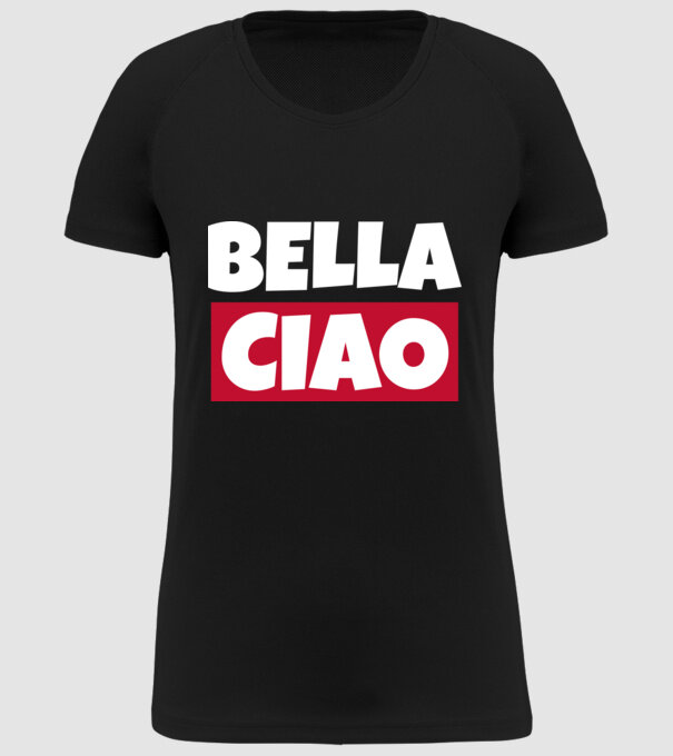 bella ciao logo model negru pe tricou