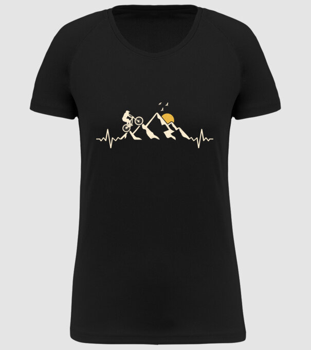 Bike heartbeat model negru pe tricou