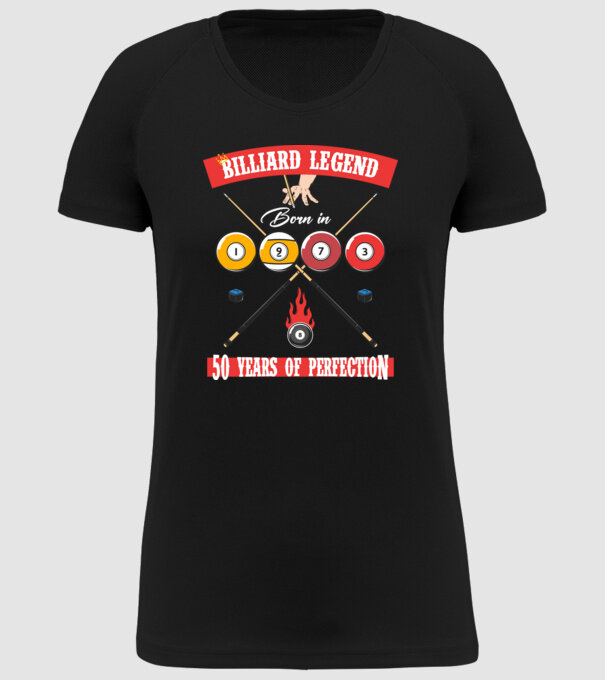 Billiard legend born in 1973 model negru pe tricou
