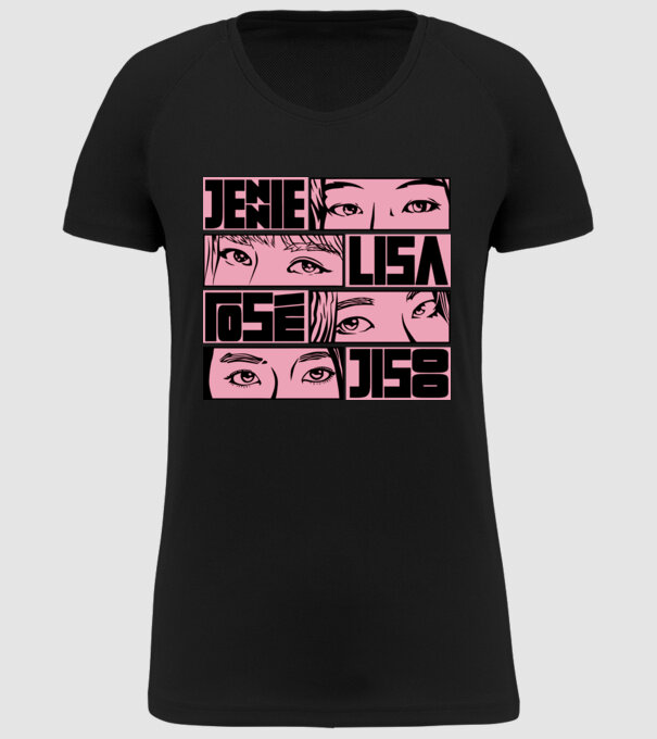 BlackPink manga model negru pe tricou