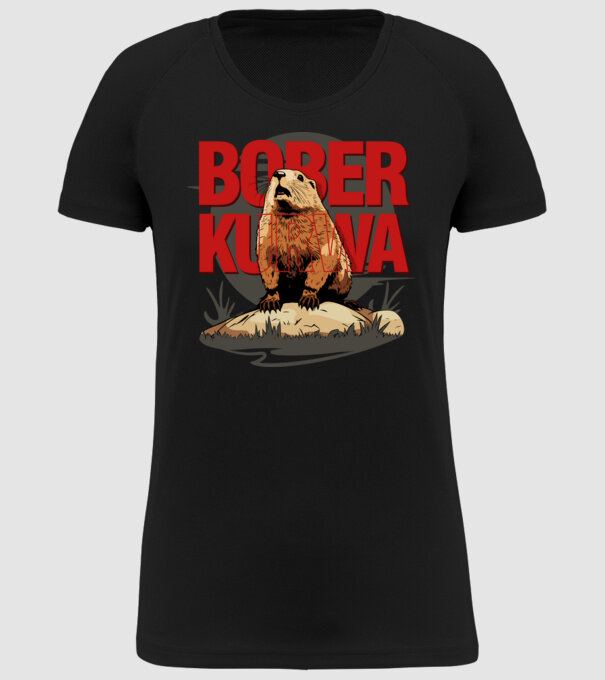 BOBER model negru pe tricou