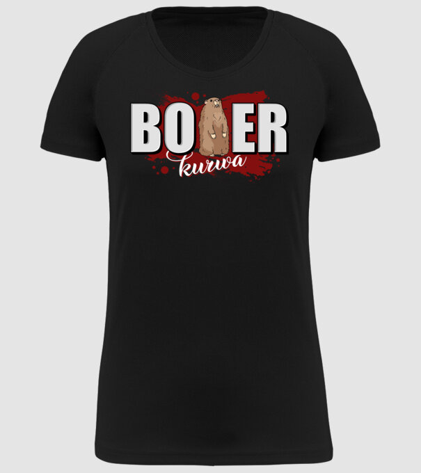 Bober Kurwa model negru pe tricou