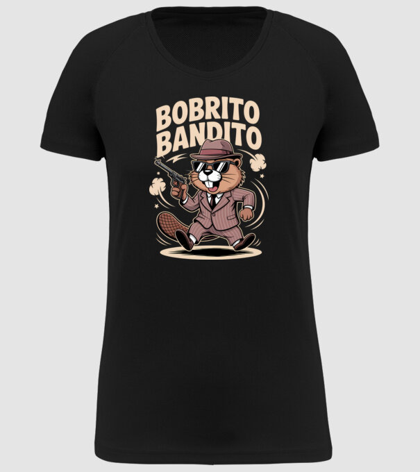 Bobrito Bandito model negru pe tricou
