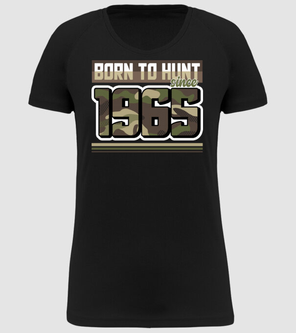Born to hunt since 1965 model negru pe tricou