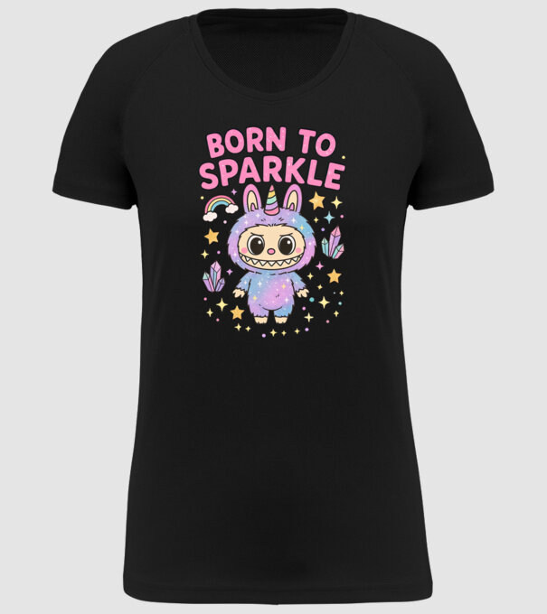 Born to sparkle model negru pe tricou