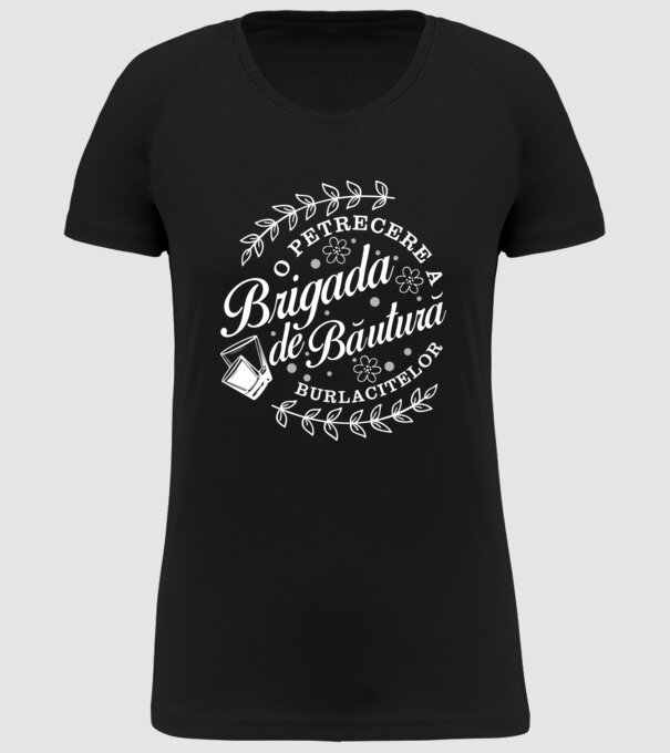 Brigada de băutură model negru pe tricou