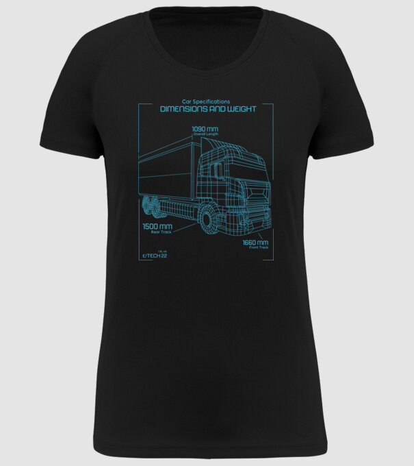 Camioane model negru pe tricou