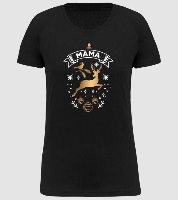 mama christmas model negru pe tricou