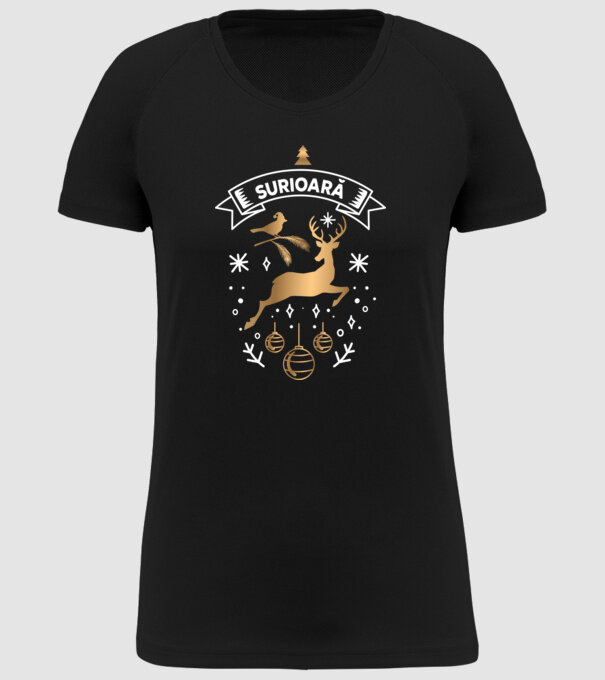 surioară christmas model negru pe tricou