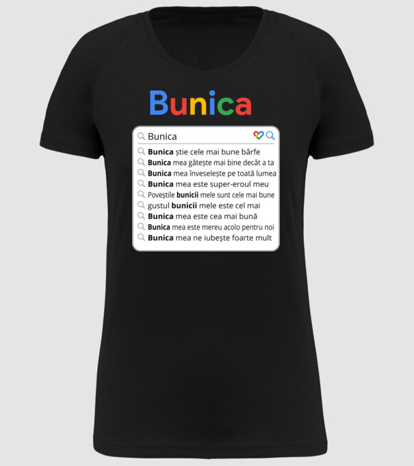 căutare Google Bunica model negru pe tricou