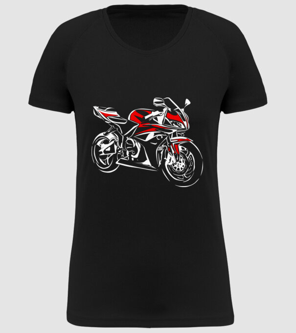CBR600rr model negru pe tricou