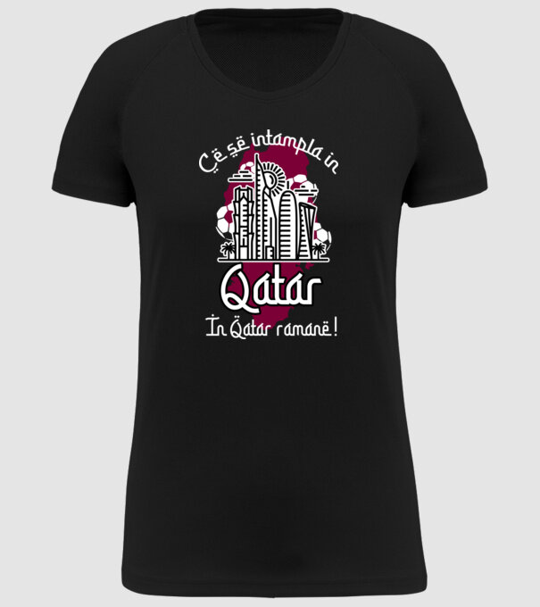 Ce se întâmplă în Katar model negru pe tricou