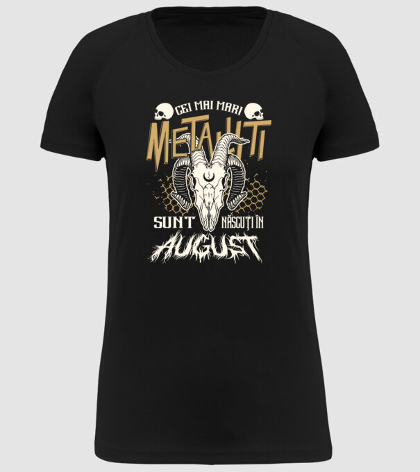 Cei mai mari metaliști sunt născuți în august. model negru pe tricou