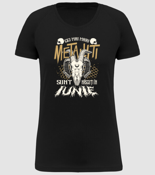 Cei mai mari metaliști sunt născuți în iunie. model negru pe tricou