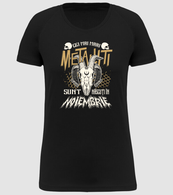 Cei mai mari metaliști sunt născuți în noiembrie. model negru pe tricou