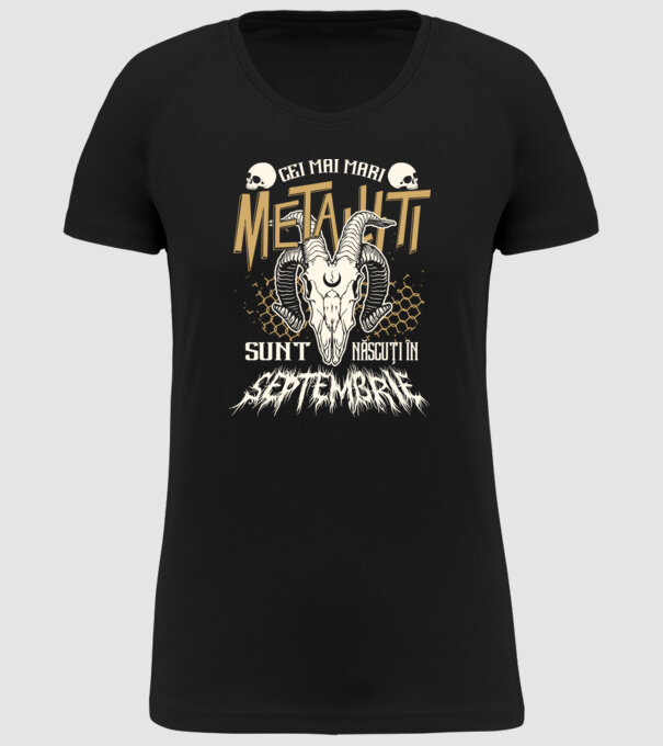 Cei mai mari metaliști sunt născuți în septembrie. model negru pe tricou
