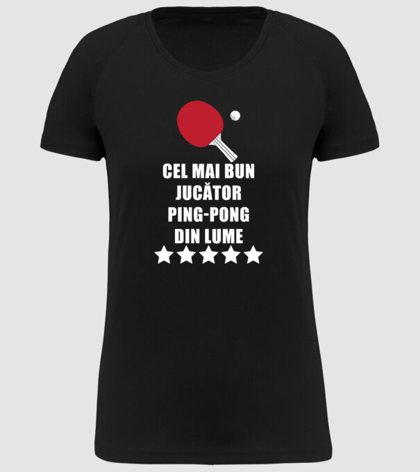 cel mai bun jucător ping-pong din lume model negru pe tricou