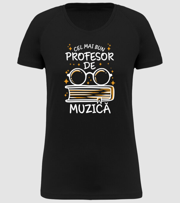 Cel mai bun profesor muzică model negru pe tricou