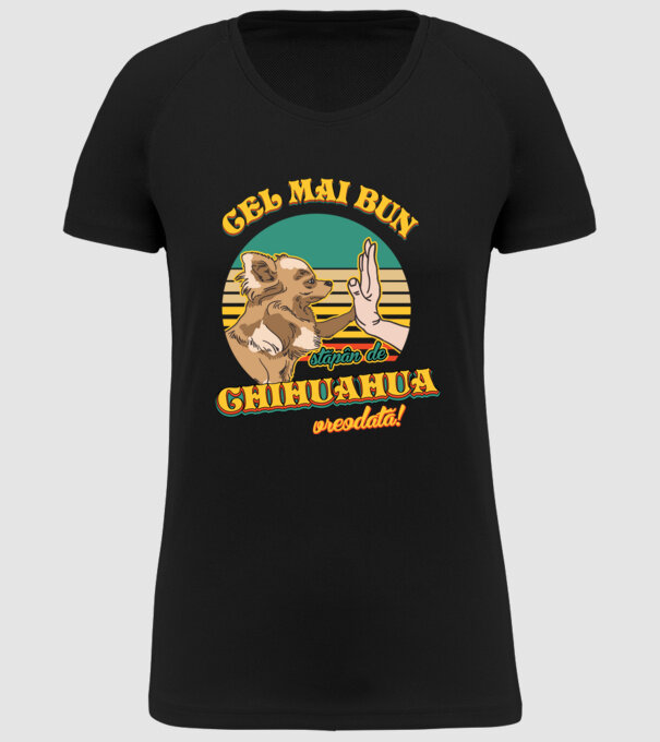 Cel mai bun stăpân de Chihuahua vreodată! model negru pe tricou
