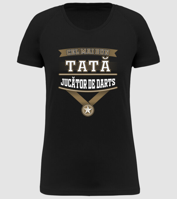 Cel mai bun tată jucător de darts model negru pe tricou