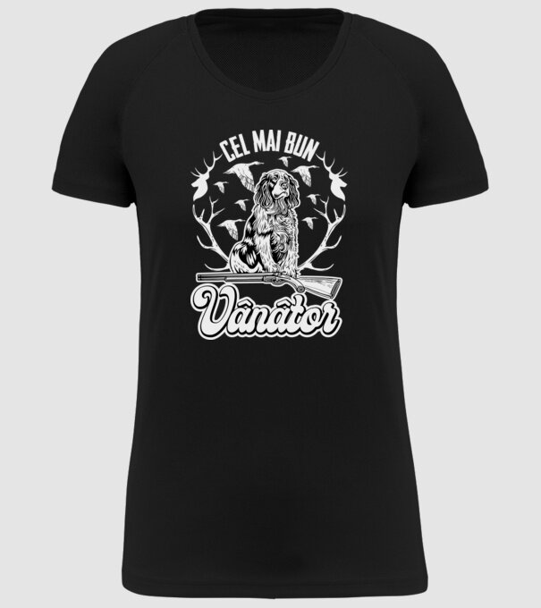 Cel mai bun vânător model negru pe tricou