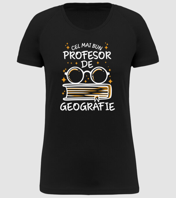 Cel mai profesor geografie model negru pe tricou