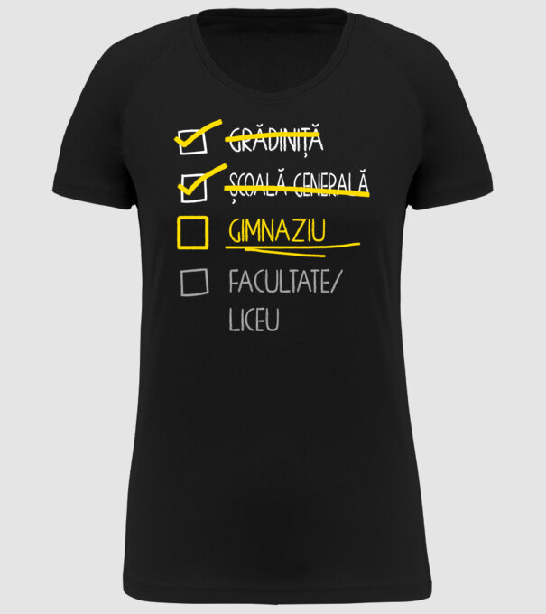 Cheklist educație - Școala primară negru model negru pe tricou