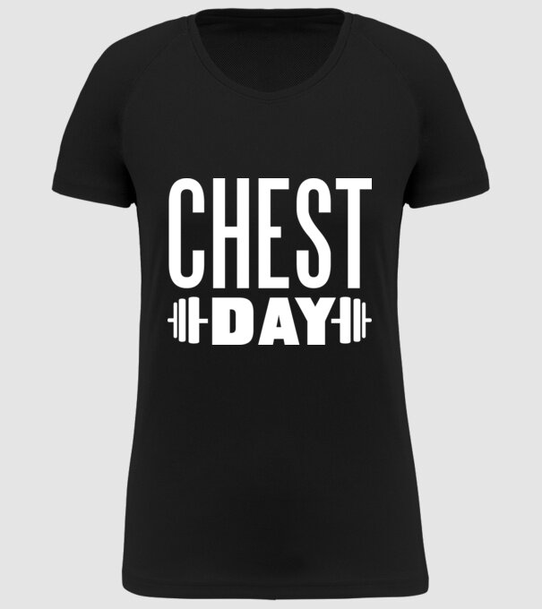 Chest day model negru pe tricou