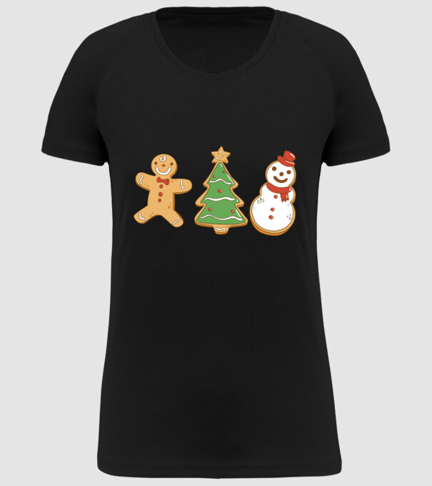 christmas cookies model negru pe tricou