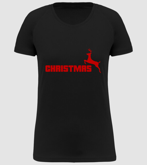 Christmas logo model negru pe tricou