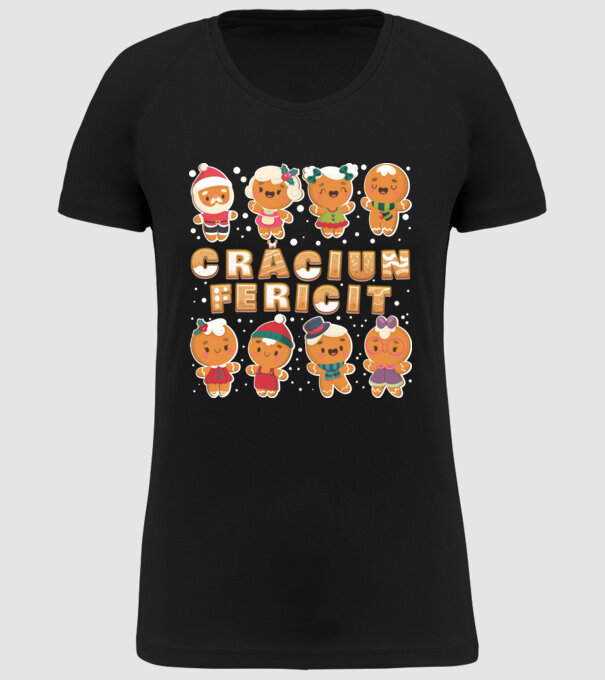 crăciun Fericit model negru pe tricou