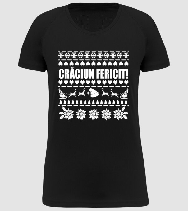 crăciun Fericit! model negru pe tricou