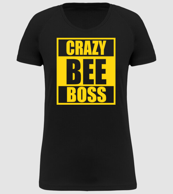 Crazy bee boss model negru pe tricou
