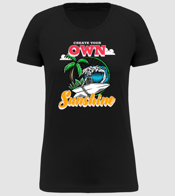 Create your own sunshine surfer skeleton model negru pe tricou