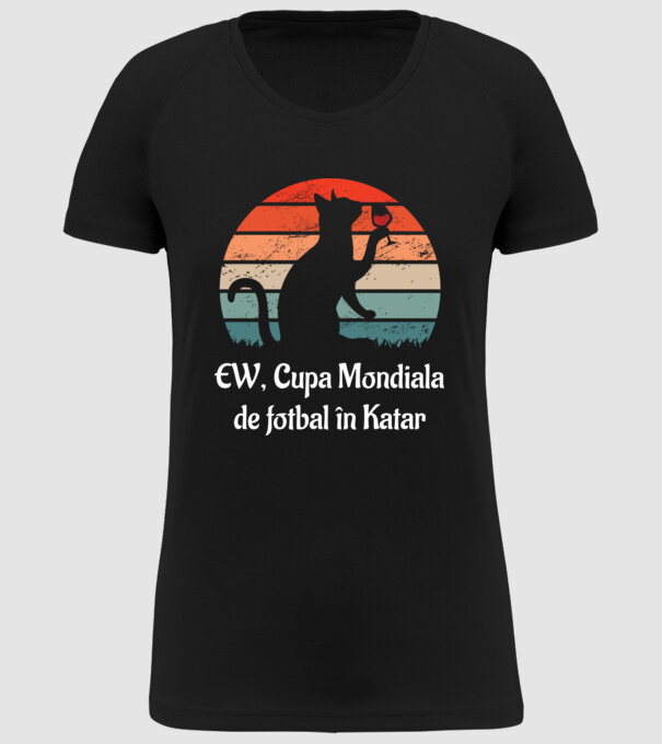 Cupa Mondiala de fotbal în Katar model negru pe tricou