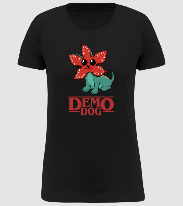 cute demodog model negru pe tricou
