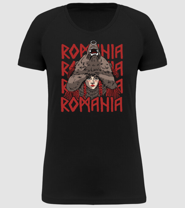 Dansul Ursului romania model negru pe tricou