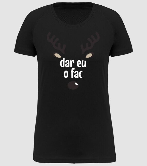 Dar eu o fac crăciun chiar căprioară Negru model negru pe tricou