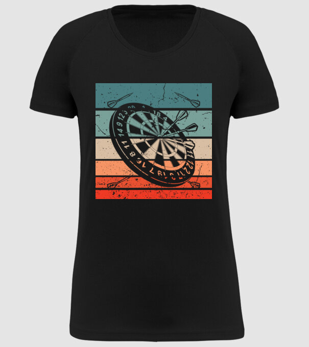 Darts vintage model negru pe tricou