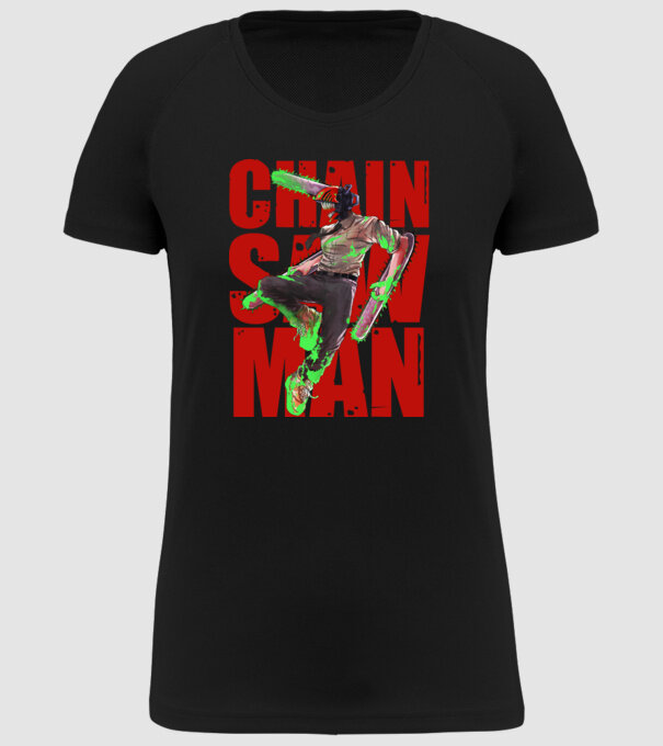 Denji chainsaw man concept model negru pe tricou