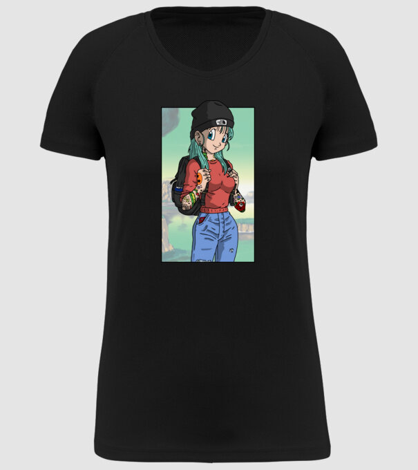 dragon ball bulma model negru pe tricou