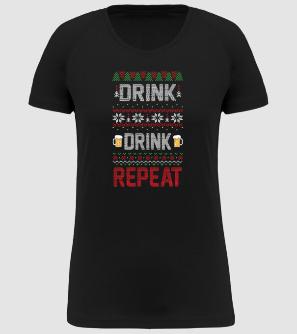 Drink drink repeat model negru pe tricou