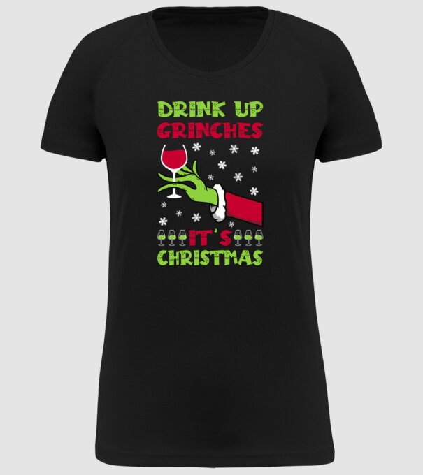 Drink up grinches it's christmas model negru pe tricou