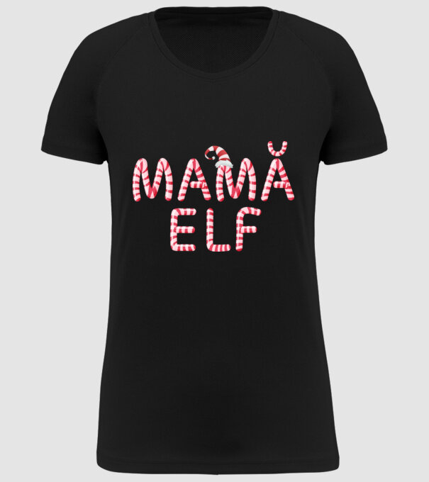 mamă elf model negru pe tricou