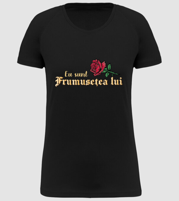 eu sunt frumusețea lui model negru pe tricou