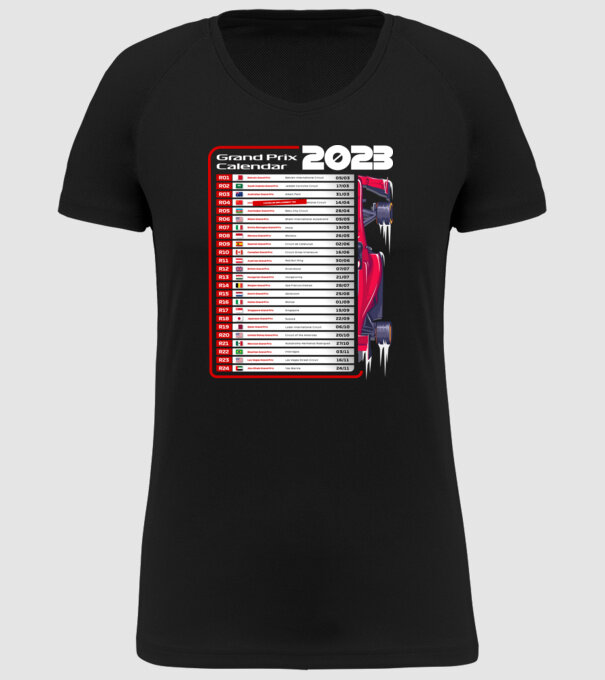 F1 Calendar TBA model negru pe tricou