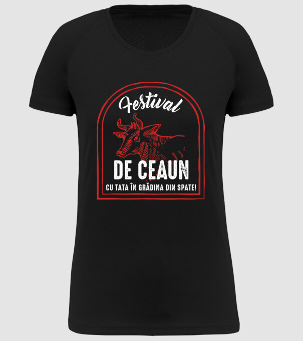 Festival de ceaun - cu tata în grădina din spate! model negru pe tricou