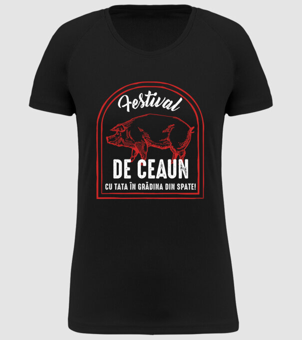 Festival de ceaun - cu tata în grădina din spate! model negru pe tricou