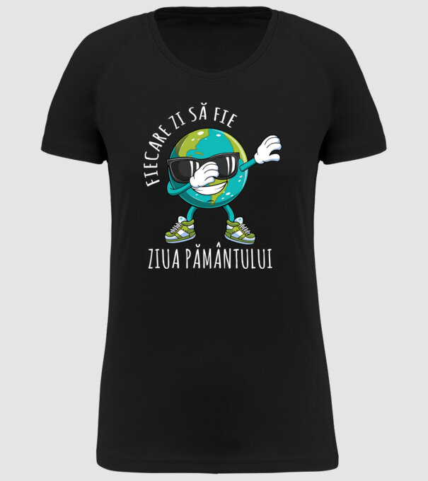 Fiecare zi să fie Ziua Pământului model negru pe tricou